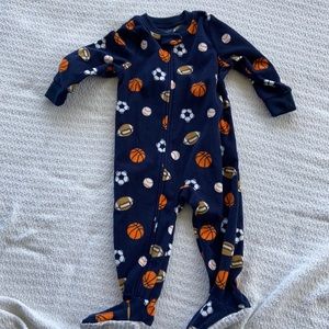 Sports fleece footie pajama